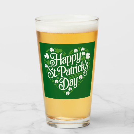 Prettige St. Patrick's Dag  Glas (Voorkant gevuld)