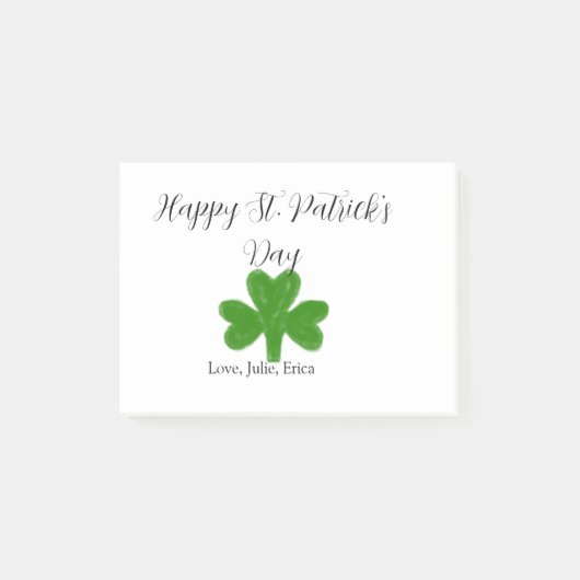 Prettige St. Patrick's dag groene shamrock naam Post-it® Notes (Voorkant)