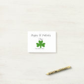 Prettige St. Patrick's dag groene shamrock naam Post-it® Notes (Op bureau)