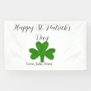 Prettige St. Patrick's dag groene shamrock naam Spandoek