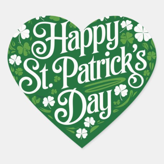 Prettige St. Patrick's Dag  Hart Sticker (Voorkant)