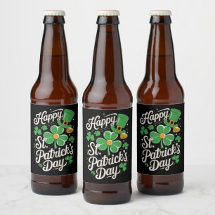 Prettige St. Patrick's Dag Ierse Erfenis St. Patty Bier Etiket