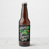 Prettige St. Patrick's Dag Ierse Erfenis St. Patty Bier Etiket (Voorkant)