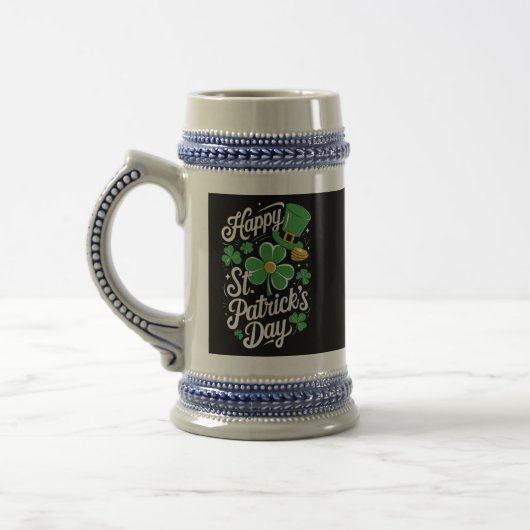 Prettige St. Patrick's Dag Ierse Erfenis St. Patty Bierpul (Links)