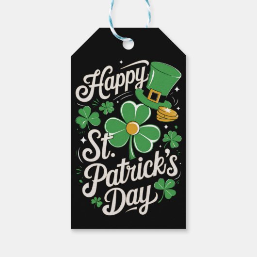 Prettige St. Patrick's Dag Ierse Erfenis St. Patty Cadeaulabel (Achterkant)