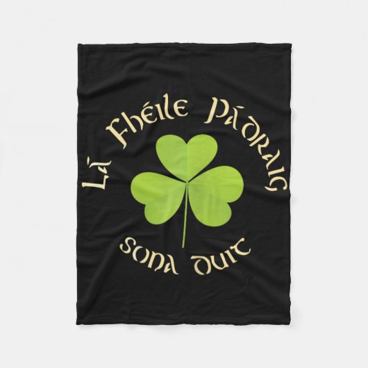 Prettige St. Patrick's Dag La Fheile Padraig Sona Fleece Deken (Voorkant)
