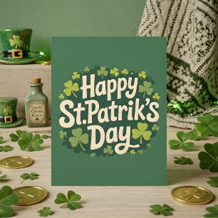 Prettige St. Patrick's Dag Lucky Shamrock Kunst Feestdagenkaart