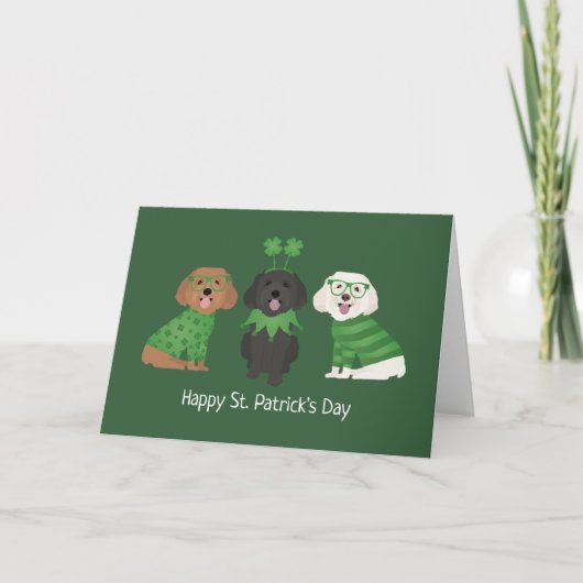 Prettige St. Patrick's Dag Maltipoo Honden Feestdagen Kaart (Voorkant)