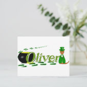 Prettige St. Patrick's Dag Oliver Cube Briefkaart (Staand voorkant)