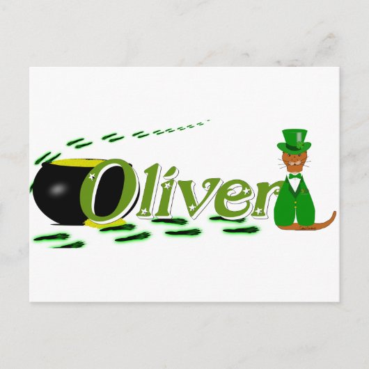 Prettige St. Patrick's Dag Oliver Cube Briefkaart (Voorkant)
