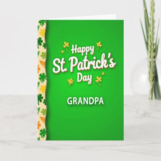 Prettige St. Patrick's Dag Opa Kaart (Voorkant)