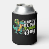 Prettige St. Patrick's Dag Pat T Rex Dinosaur Blikjeskoeler (Blikje Voorkant)