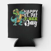 Prettige St. Patrick's Dag Pat T Rex Dinosaur Blikjeskoeler (Voorkant)