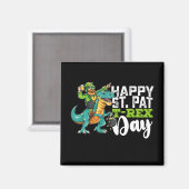Prettige St. Patrick's Dag Pat T Rex Dinosaur Magneet (Voorkant / Achterkant)