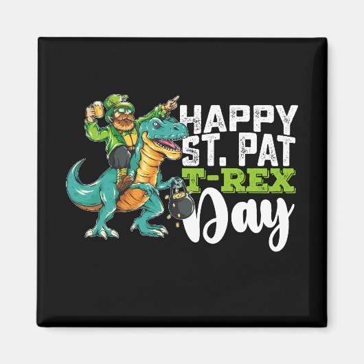 Prettige St. Patrick's Dag Pat T Rex Dinosaur Magneet (Voorkant)