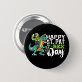 Prettige St. Patrick's Dag Pat T Rex Dinosaur Ronde Button 5,7 Cm (Voorkant /achterkant)