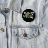 Prettige St. Patrick's Dag Pat T Rex Dinosaur Ronde Button 5,7 Cm (In situ)