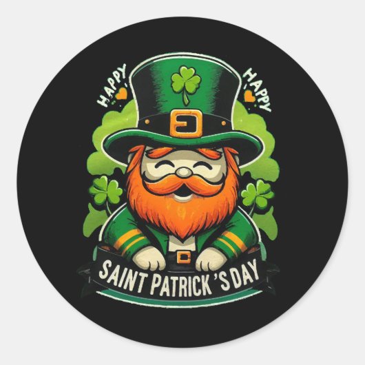 Prettige St. Patrick's Dag Ronde Sticker (Voorkant)