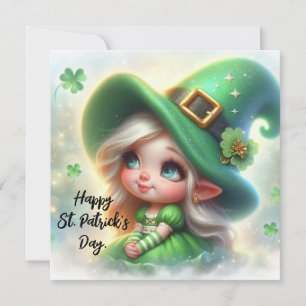 Prettige St. Patrick's Dag Schattige Gnome Feestdagenkaart