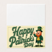Prettige St. Patrick's Dag Schattige Leprechaun Kaart (Buitenkant ongevouwen)