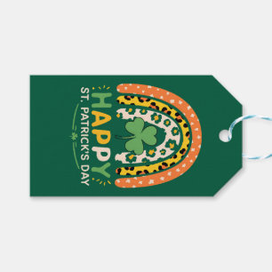 Prettige St. Patrick's Dag Schattige Regenboog Lui Cadeaulabel