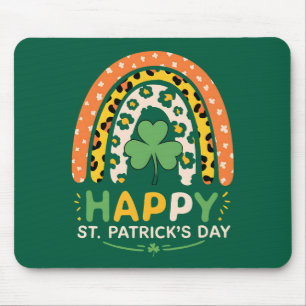 Prettige St. Patrick's Dag Schattige Regenboog Lui Muismat