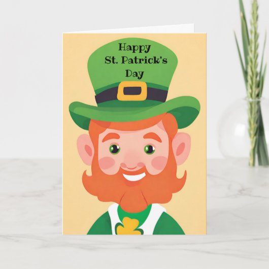 Prettige St. Patrick's Dag Speelse Leprechaun Kaar Feestdagen Kaart (Voorkant)