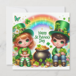 Prettige St. Patrick's Dag Vakantiekaart Feestdagenkaart