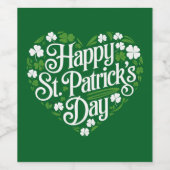 Prettige St. Patrick's Dag Wijn Etiket (Enkel label)