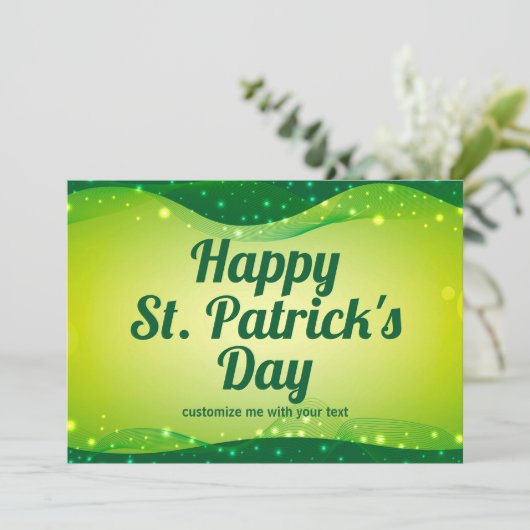 Prettige St. Patrick's Day Cute Aangepaste Groene Feestdagenkaart (Staand voorkant)