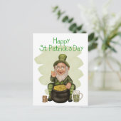 Prettige St. Patrick's Day Groene Leprechaun Ansi Briefkaart (Staand voorkant)