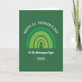 Prettige St. Patrick's Day Groene Regenboog Ierse  Kaart