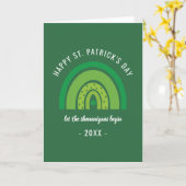 Prettige St. Patrick's Day Groene Regenboog Ierse  Kaart (Gele Bloem)