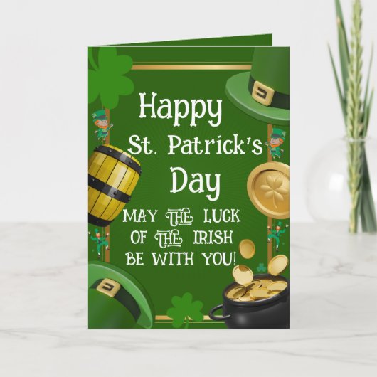 Prettige St. Patrick's Day - Ierse Zegen & Versier Kaart (Voorkant)