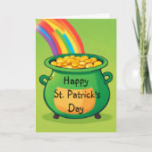 Prettige St. Patrick's Day Speelse Pot met Goud Ka Feestdagen Kaart (Voorkant)