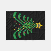 Prettige Stickmas Leuke Hockey Kerstmis Fleece Deken (Voorkant (Horizontaal))