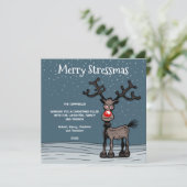 Prettige StressKerst met Rudolph Kerstkaart (Staand voorkant)