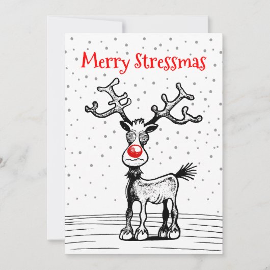 Prettige StressKerst met Rudolph Kerstkaart (Voorkant)