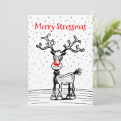 Prettige StressKerst met Rudolph Kerstkaart (Staand voorkant)
