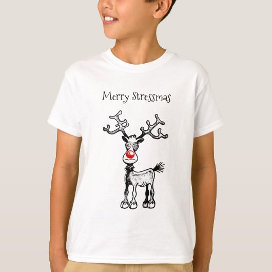 Prettige Stresskerst Rudolph T-shirt (Voorkant)