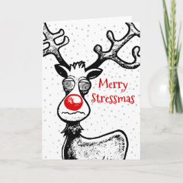 Prettige StressKerstmis Rudolf Kerst Foto Kaart