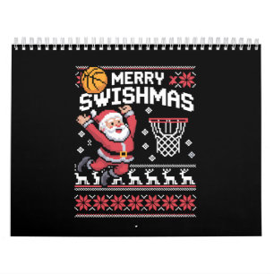 Prettige Swishkerst Basketbal Lelijk Kerstmis Kers Kalender