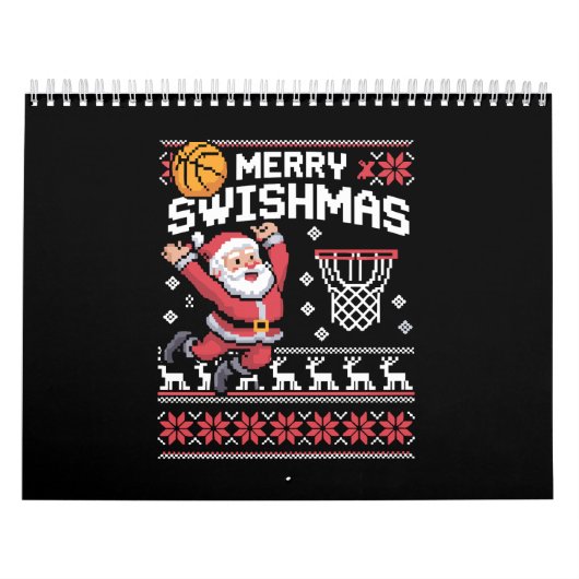 Prettige Swishkerst Basketbal Lelijk Kerstmis Kers Kalender (Hoes)