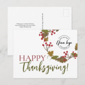 Prettige Thanksgiving Aangepast logo Herfstbloemen Briefkaart (Voorkant / Achterkant)