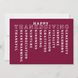 Prettige Thanksgiving-acrostic kaart