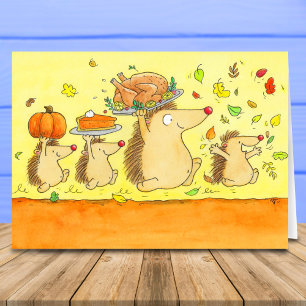 Prettige Thanksgiving Egels Groet  Kaart