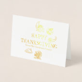 Prettige Thanksgiving-gebruik familienaam Vakantie Folie Kaarten (Voorkant)