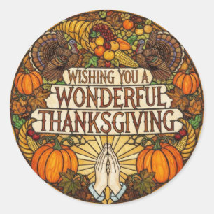 PRETTIGE THANKSGIVING GEWENST RONDE STICKER