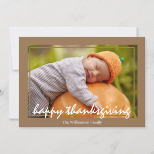 Prettige Thanksgiving Gezinsfoto Feestdagenkaart