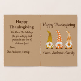 Prettige Thanksgiving Grappige Kabouters Kerstkaar Folie Kaarten